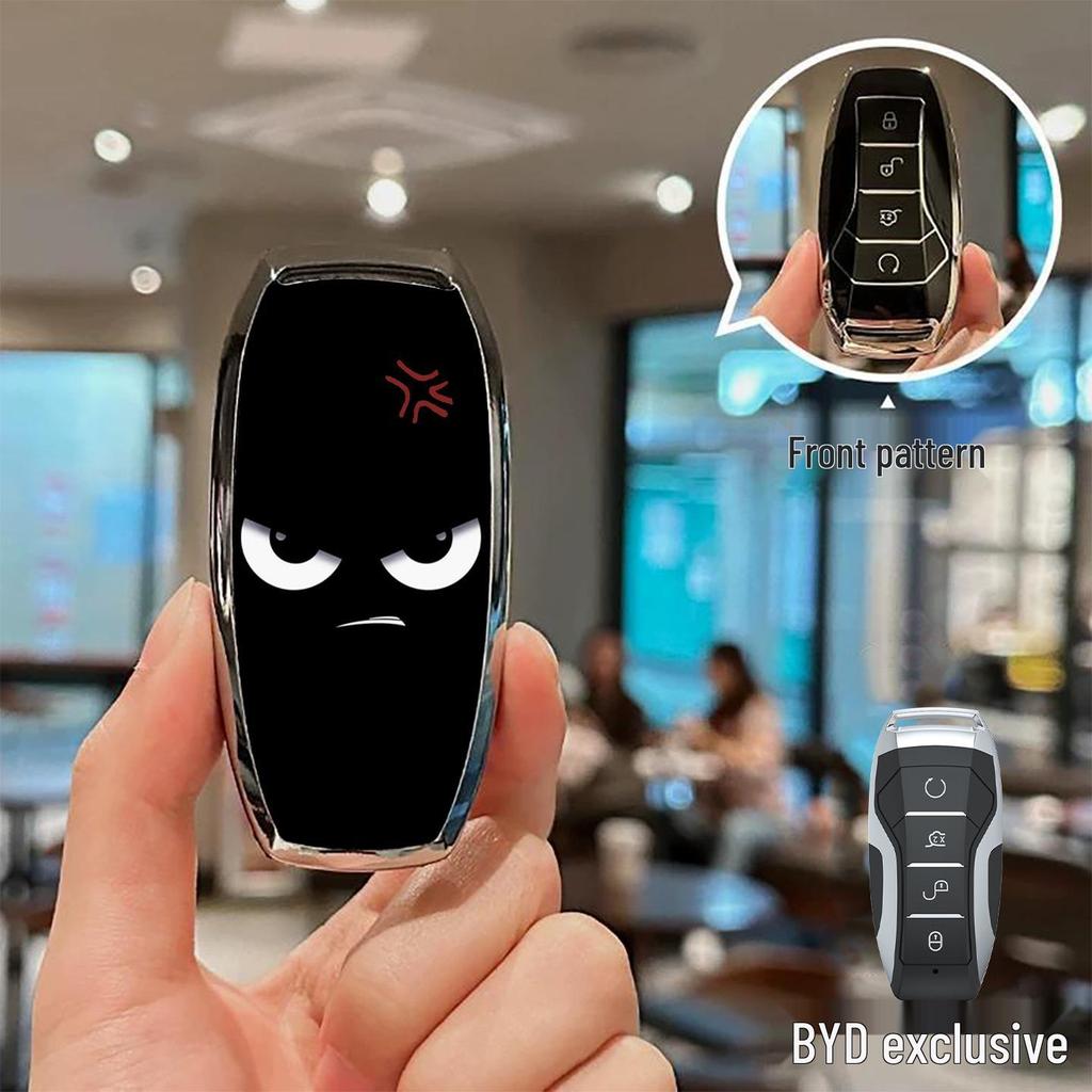 Чехол для ключа автомобиля BYD Han EV, Song Plus, Dolphin, Tang DMI, Qin L, Yuan Pro, Seagull 05 - Защитный корпус для ключа автомобиля