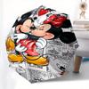 Mickey Mouse,Minnie Mouse Automatic Opening and Closing Umbrella   8 Ribs Windproof Portable Folding Umbrella with Plastic Handle, Suitable