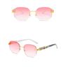 Men Women Fashion Retro Square Hip Hop Sunglasses Luxury Gold Rimless Shades Glasses