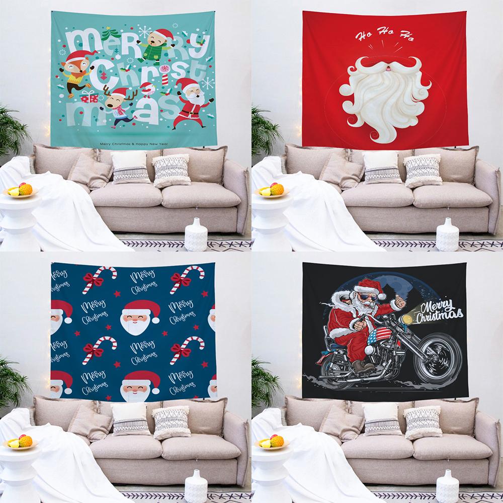 Hippie Christmas Home Decor Tapestry Santa Art Tapestry Bedroom Living Room Wall Decor Backdrop Cloth