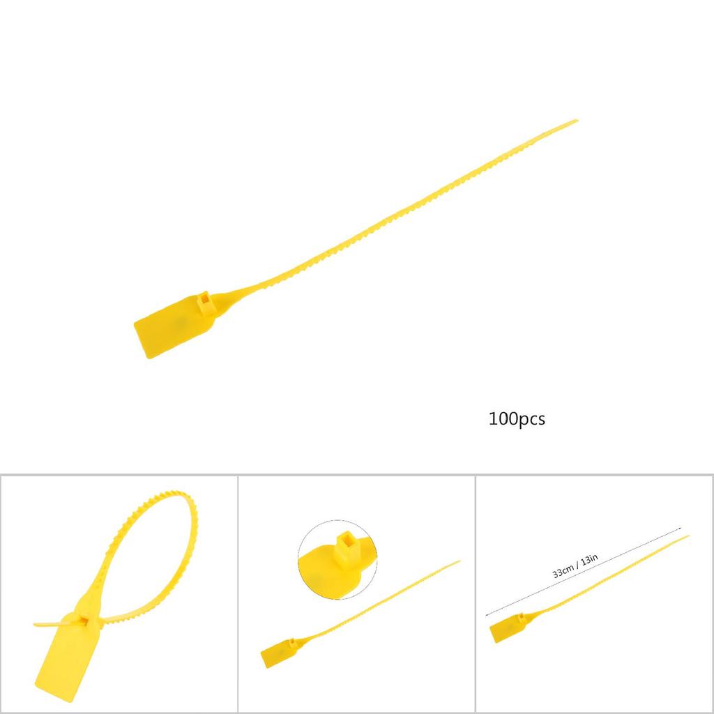 100 шт. Пластиковые одноразовые стяжки-застежки-молнии самоблокирующиеся стяжки для чемодана, обуви, сумки, этикетки, бирки (желтый)