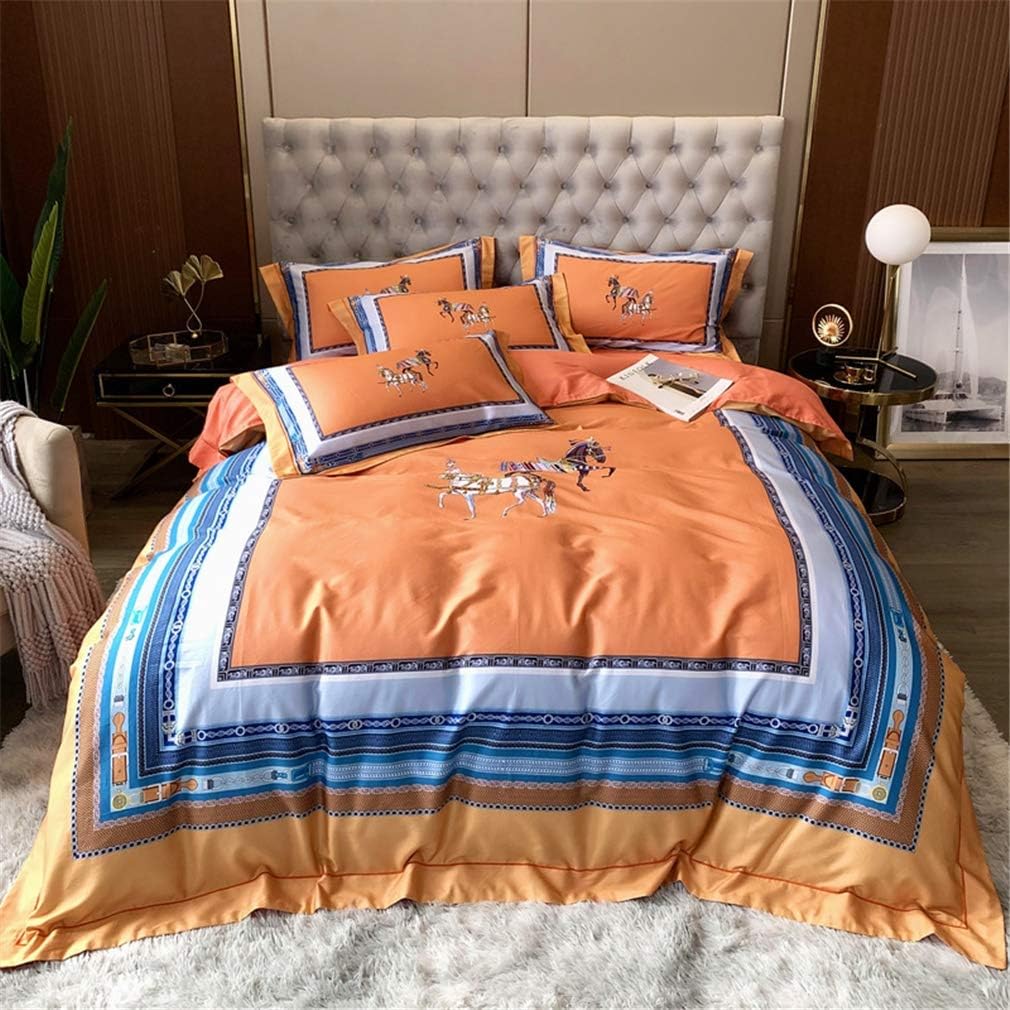Microfibre Bedding Sets, European Retro Style, Children's Bed Linen with Zip Room Decor Duvet Cover for Teenagers Adult 2-Piece