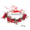 Flower Christmas Headband Crown Flower Headband Red Berry Garland Wreath Decoration Women Headwear