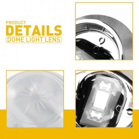 Round Dome Light Base & Lens For Most 71-81 Chevrolet Cars W/O Bulb&Wire Leadnn