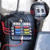 Fuses Block, 36V Fuses Box Holder with Waterproof Cover, Circuits Fuses Panel with Negative Bus for Car Boats