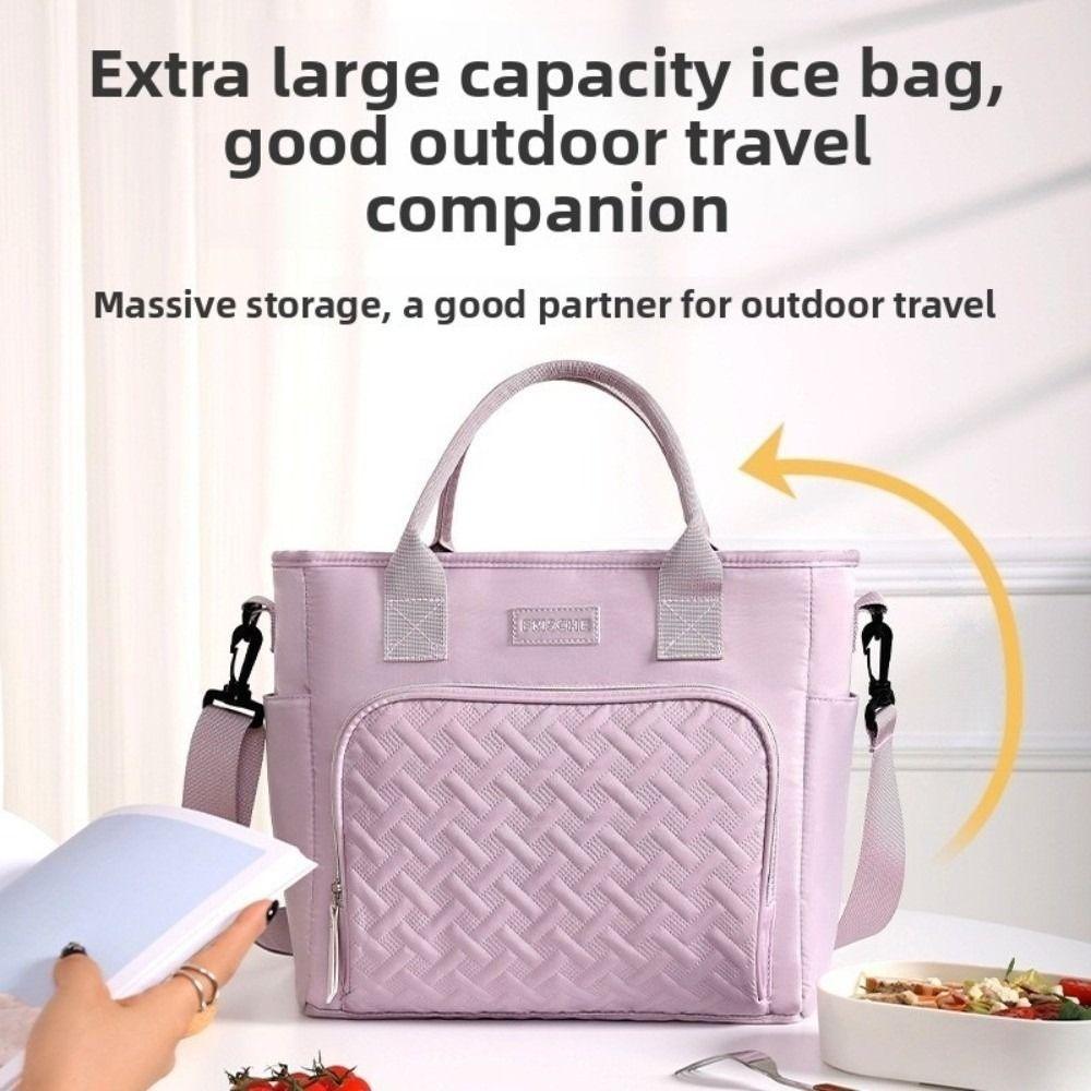 Новая полиэстеровая сумка для ланча, непромокаемая, с защитой от протечек, термосумка-холодильник, вместительная сумка для хранения еды для школы, работы
