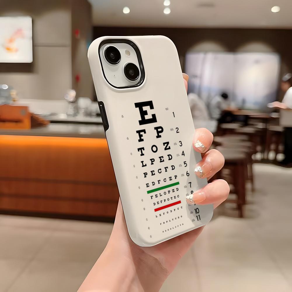 Medical Eye Vision Chart Phone Case For Iphone 16 Pro Max 15 13 14 12 11 14 Pro Max 15 Pro Max Two-in-one Cover