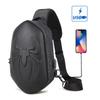 Running Chest Bag for Men USB Charging Fashion Streetwear Sling Pack Crossbody Motor Cycling Backpack