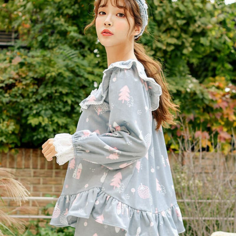 LUNALUZ STUDIO Женская микрофибровая повязка для умывания лица «Счастливая деревня»