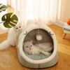 Большой кошачий домик, принадлежности для сна для котят, теплое кошачье гнездо зимой, удобное и полузакрытое плюшевое гнездо для собак