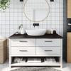 Washbasin Top in Dark Brown 100 x 60 x (2 4) cm Solid Wood