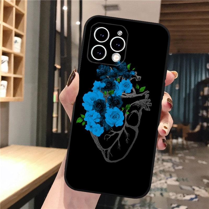 Чехол для телефона Heart Flower Art для iPhone 15 14 Pro Max 13 12 11 Pro Max XSMax XR 12 13 mini 14 Plus