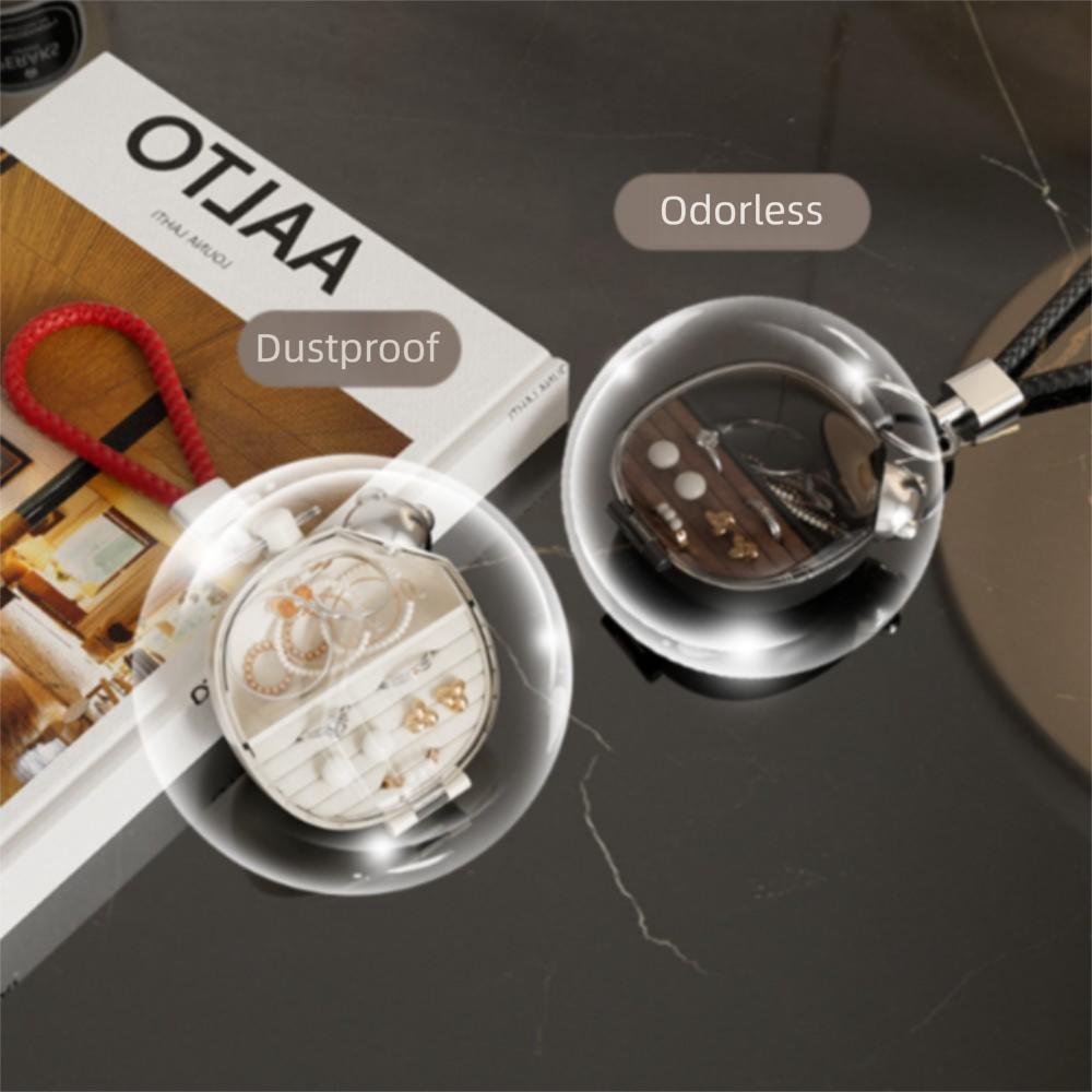 Transparent Portable Travel Organizer Trinkets Storage Storage Case Keychain for Home