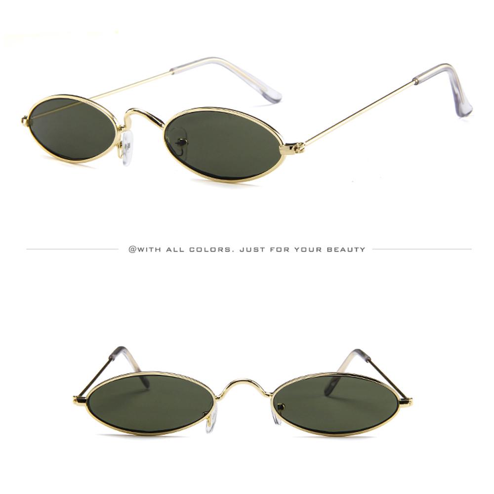 Модные мужские женские ретро маленькие овальные солнцезащитные очки в металлической оправе с оттенками очков