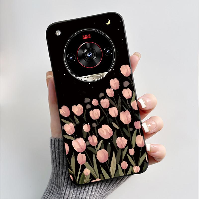 Печатный чехол для телефона для ZTE Nubia Focus 2 Ultra 5G Funda Capa Мягкий силиконовый черный корпус Чехол Милый Цветок Мультяшный корпус Coque