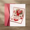 Imitation 3D Mother's Day Greeting Card Gift Box Printed with the Words Happy Birthday Card Rose Heart Patterns Surprise