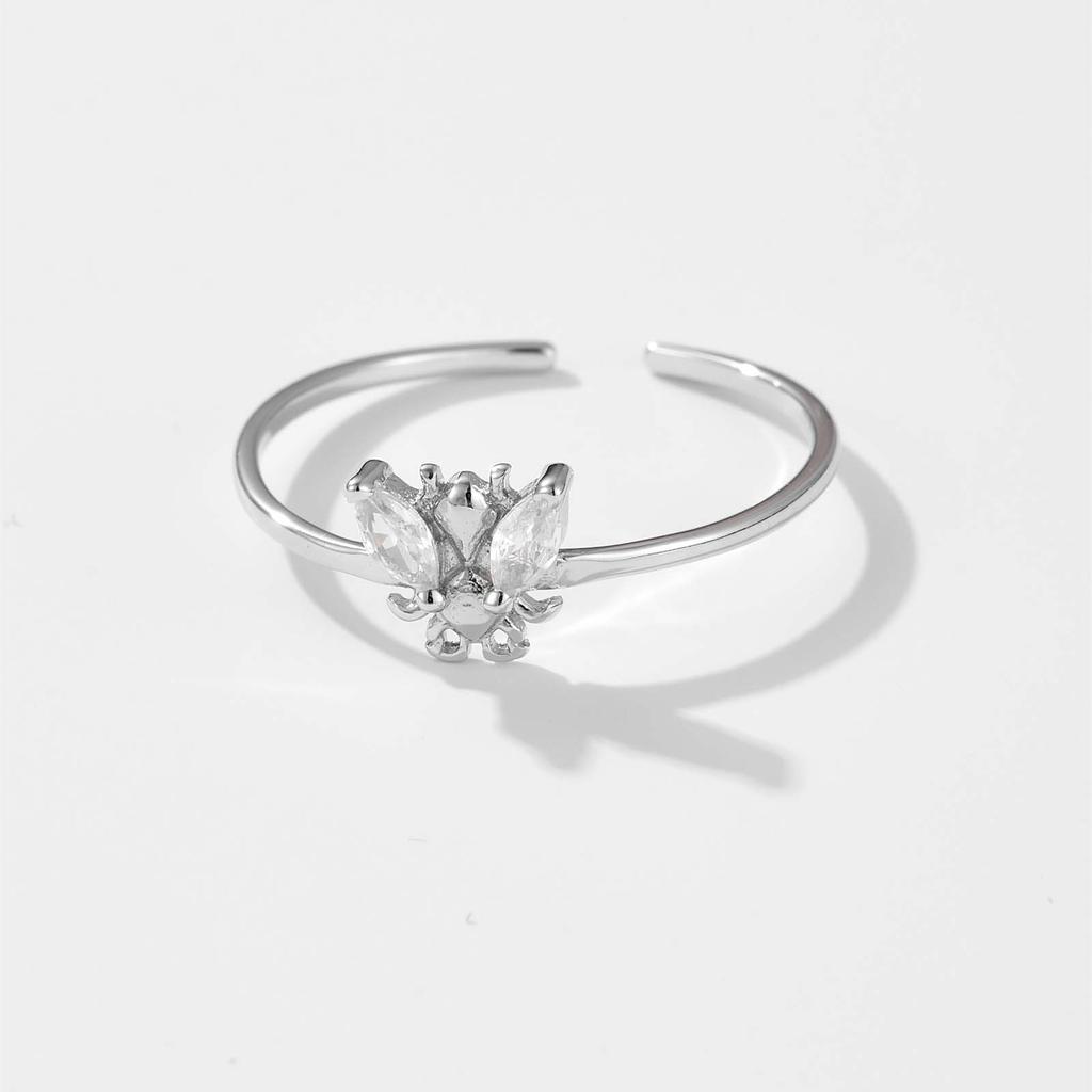 ANDYWEN Стерлингового Серебра 925 Пчелы Регулируемое Кольцо Женские Ювелирные Изделия Животных Легкие Ювелирные Изделия Для Свадьбы Ювелирные Изделия