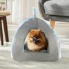 Peto-Raifu Pyramid Cat House 2-Way Bed, White Stoat Pattern, Size M