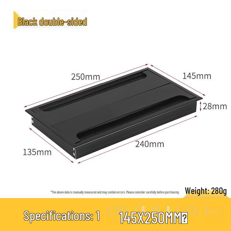 Desktop Cable Management Box: Flip-up Cover for Desk Cable Hole - Wire Pass-through and Decorative Rectangular Plate