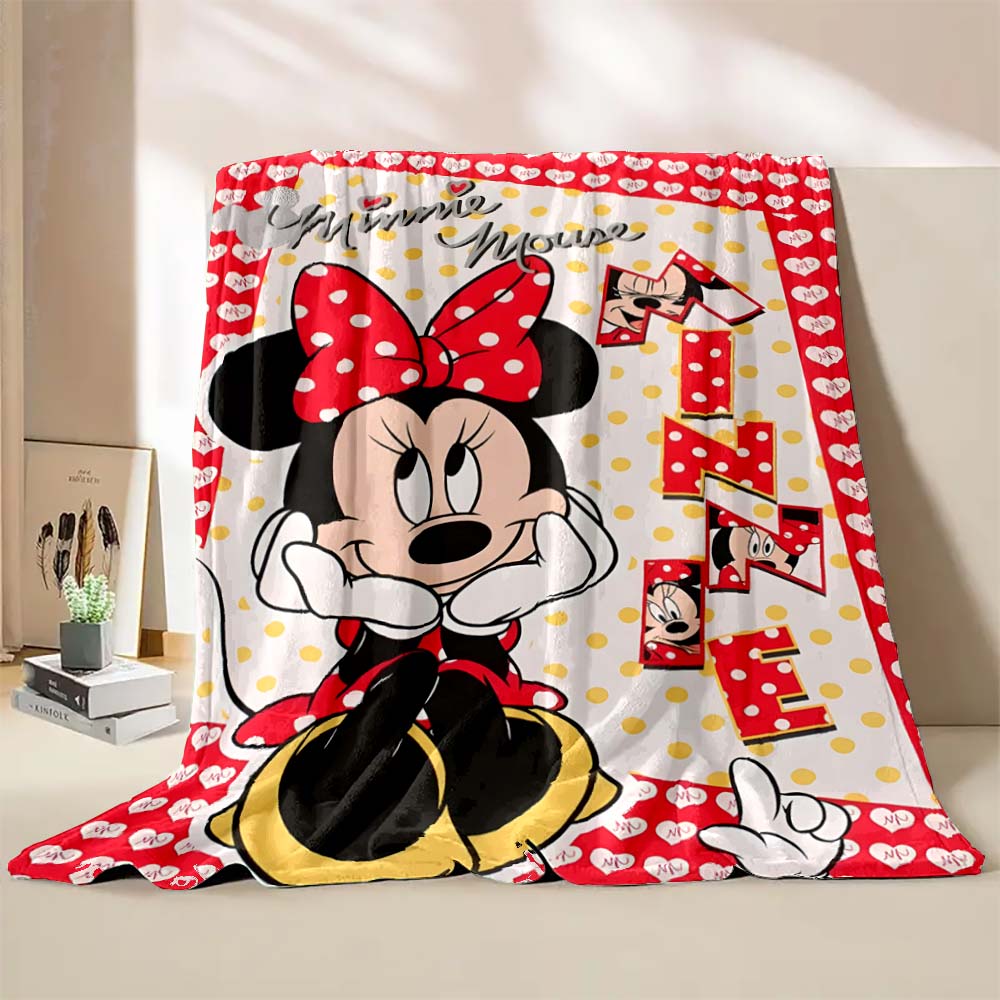 Cartoon Disney Minnie Mouse Mickey Print Blanket Warm and Soft Suitable for Children Adult Luxury Gifts Home Travel Camping