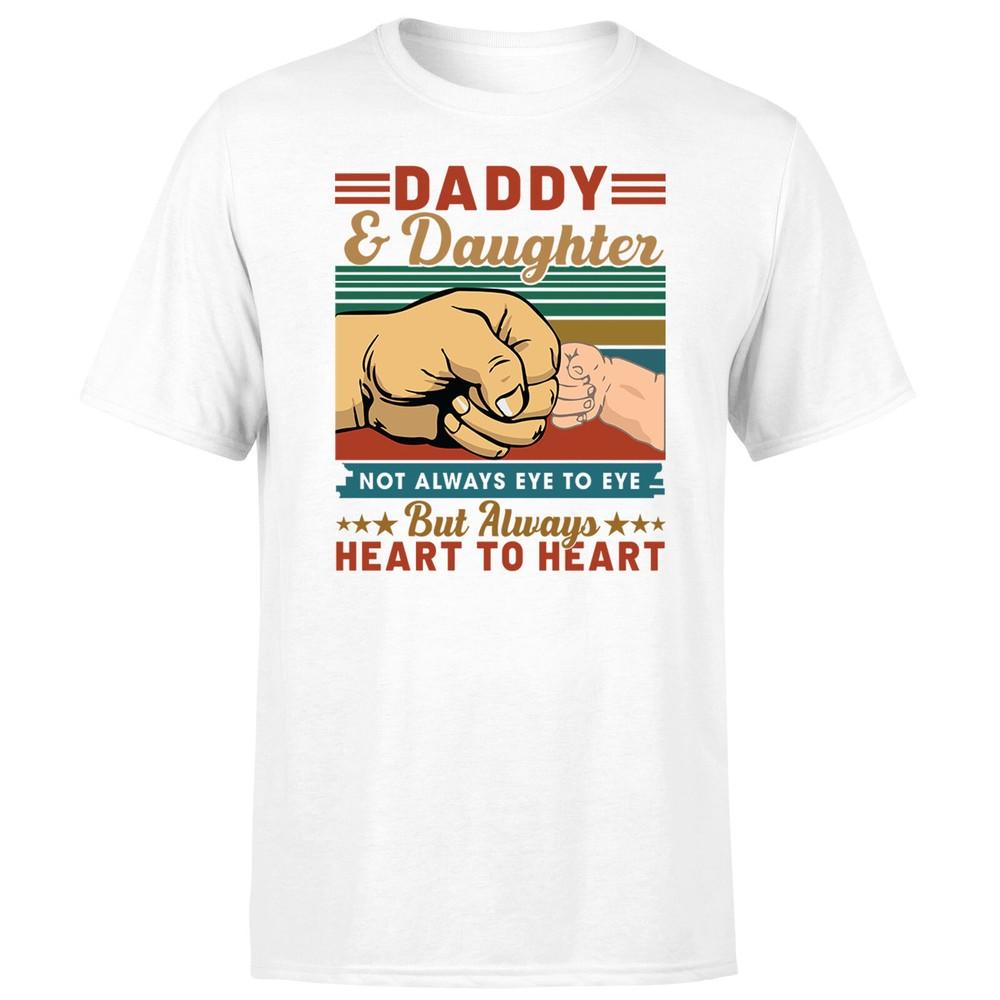Vintage Daddy And Daughter Unisexs T Shirt Not Always Eye To Eye Gift Fatherday Tee
