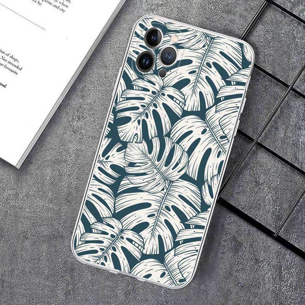Чехол для телефона с листьями Монстеры, зеленый, для IPhone 14 11 12 13 Mini Pro XS Max, чехол 6 7 8 Plus X XR SE 2020 Funda Shell