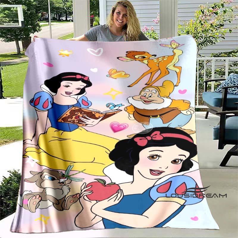 Cartoon Snow White and Seven Dwarfs Blanket, Super Soft Flannel Blanket, Perfect for Travel, Bedding, Sofa Blanket, Birthday Gif