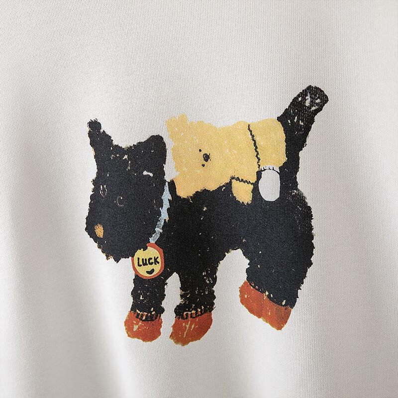 Женский свитшот на осень 2025 года с мультяшным принтом, круглым вырезом и свободного кроя