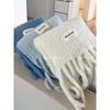 Korean Solid Color Soft Waxy Wool Blended Fringed Scarf Winter High End Warm Shawl Plush Circle Yarn Scarf