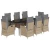 VidaXL Ensemble à Manger de Jardin avec Coussins 9 pcs, Table et Chaise de Terrasse, Meubles de Patio, Mobilier d'Extérieur, 3213262