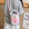 2025 Cute Plush Mini Bucket Handbag for Girls - Cartoon Design, Crossbody or Single Shoulder.