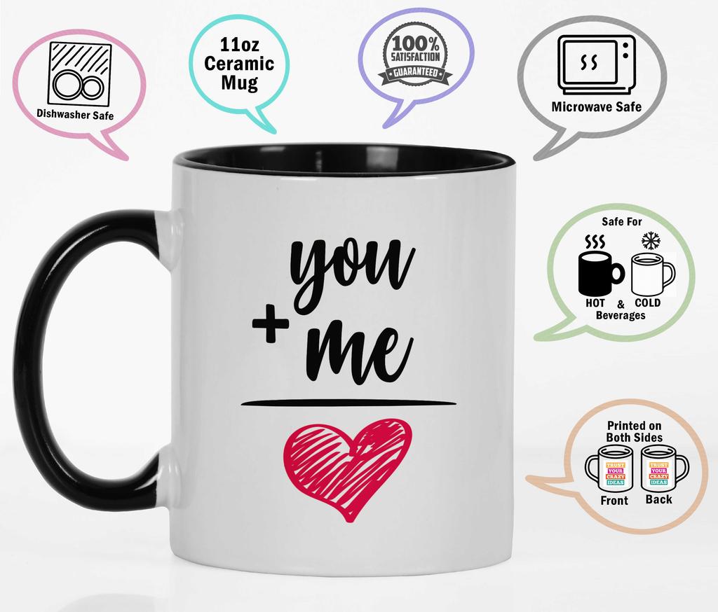 Inkdotpot 11 унций керамические кофейные кружки You Me Love кофейные кружки отлично подходят для жениха и невесты, подарка на помолвку, холостяка и девичника