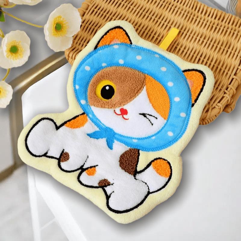 1/4 шт. Полотенца для рук из кораллового флиса в форме кошек, 4 очаровательных дизайна с котятами, Супервпитывающие Быстросохнущие Кухонные Банные Полотенца, Не линяют Современный Декор