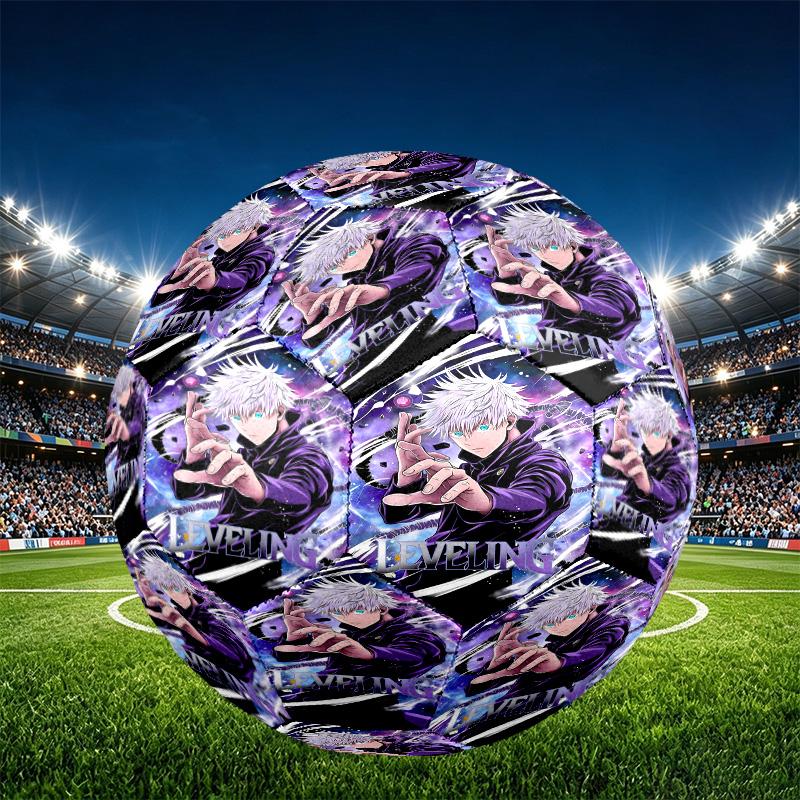 Jujutsu Kaisen Print Size 5 Soccer Ball, PU Wear Resistant Football for Match Training and Daily Practice, Birthday Gift for Soccer Fans