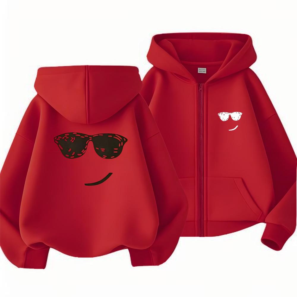 boy Girls Hoodie zipper cardigan tops Suitable age 3-12 Children's Sweatshirt coat Autumn Zipper style black leisure Clothing