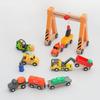 Набор деревянной железной дороги Магнитная машинка Игрушка Кран Работает Спасение Дети Собирают Развивающие игрушки Для детей Деревянная железная дорога