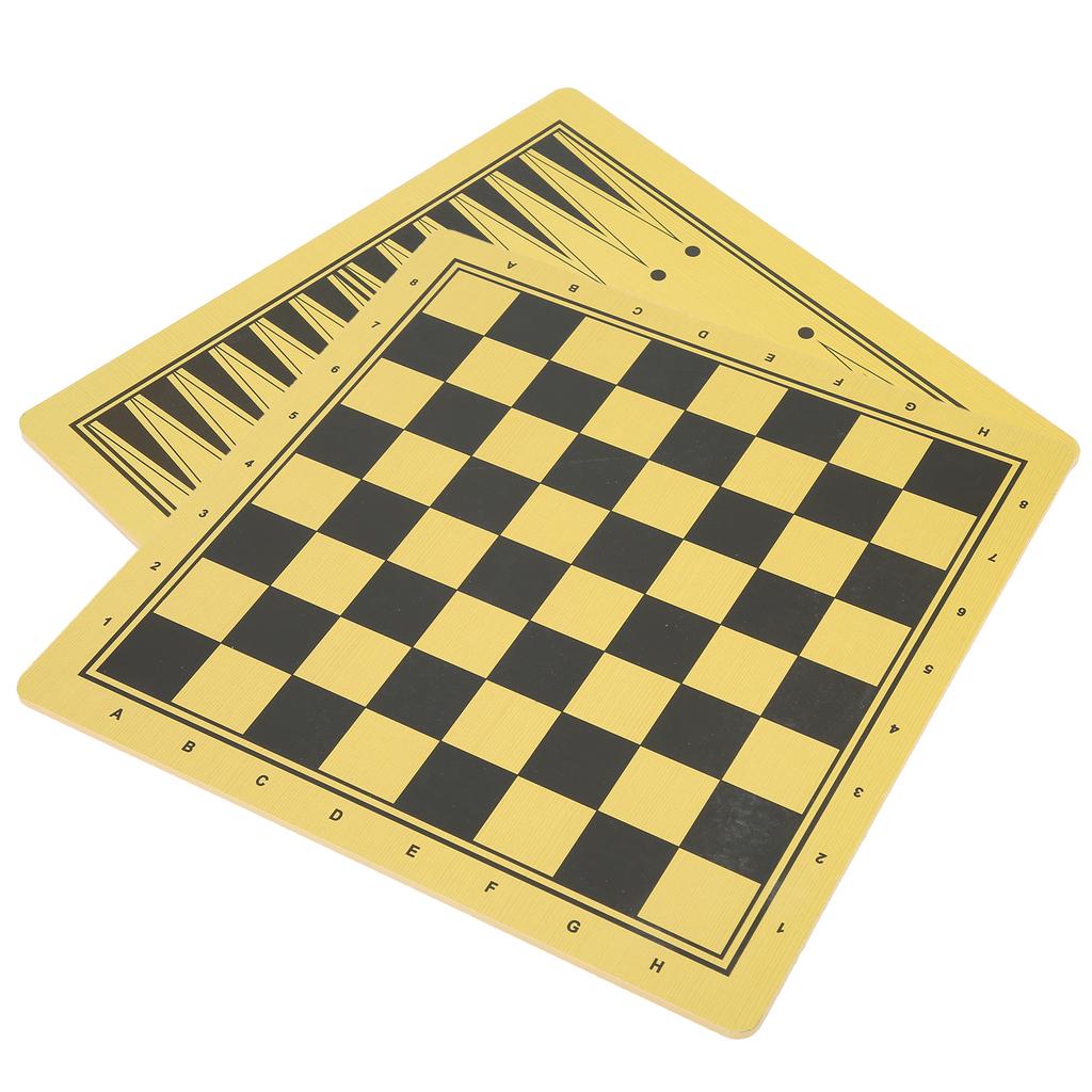 2Pcs Wooden Twosided Chess Board Backgammon Dual Purpose Checkerboard Accessory