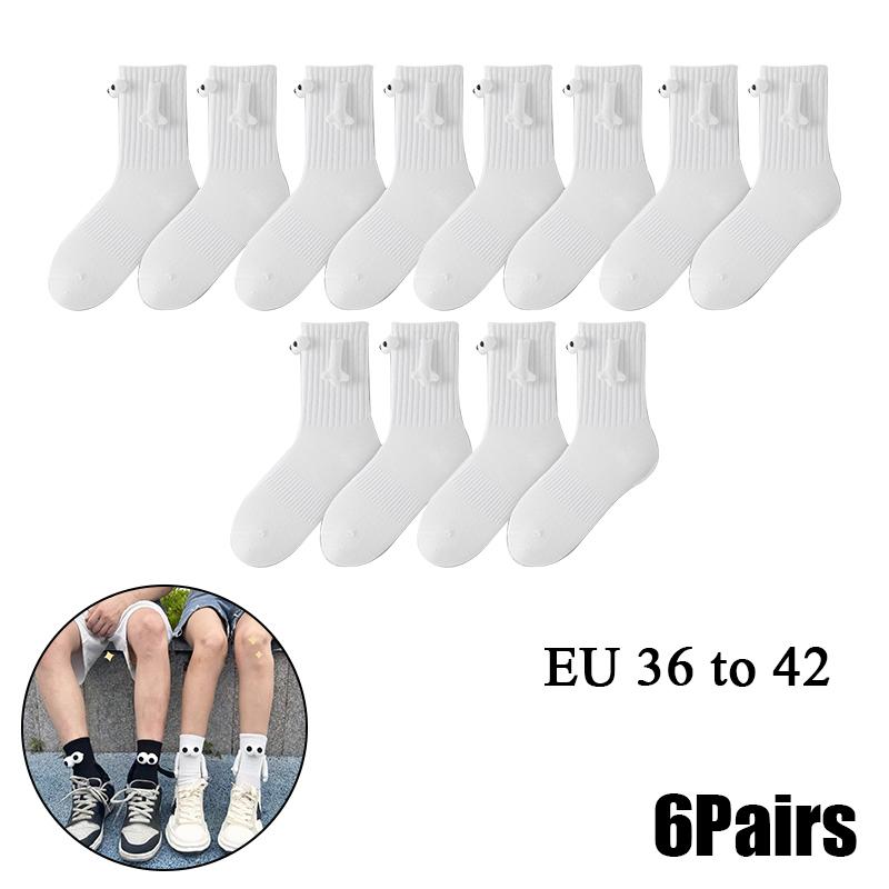 10Pairs Club Celebrity Ins Fashion Funny Creative Magnetic Attraction Hands Black White Cartoon Eyes Couples Sox Socks