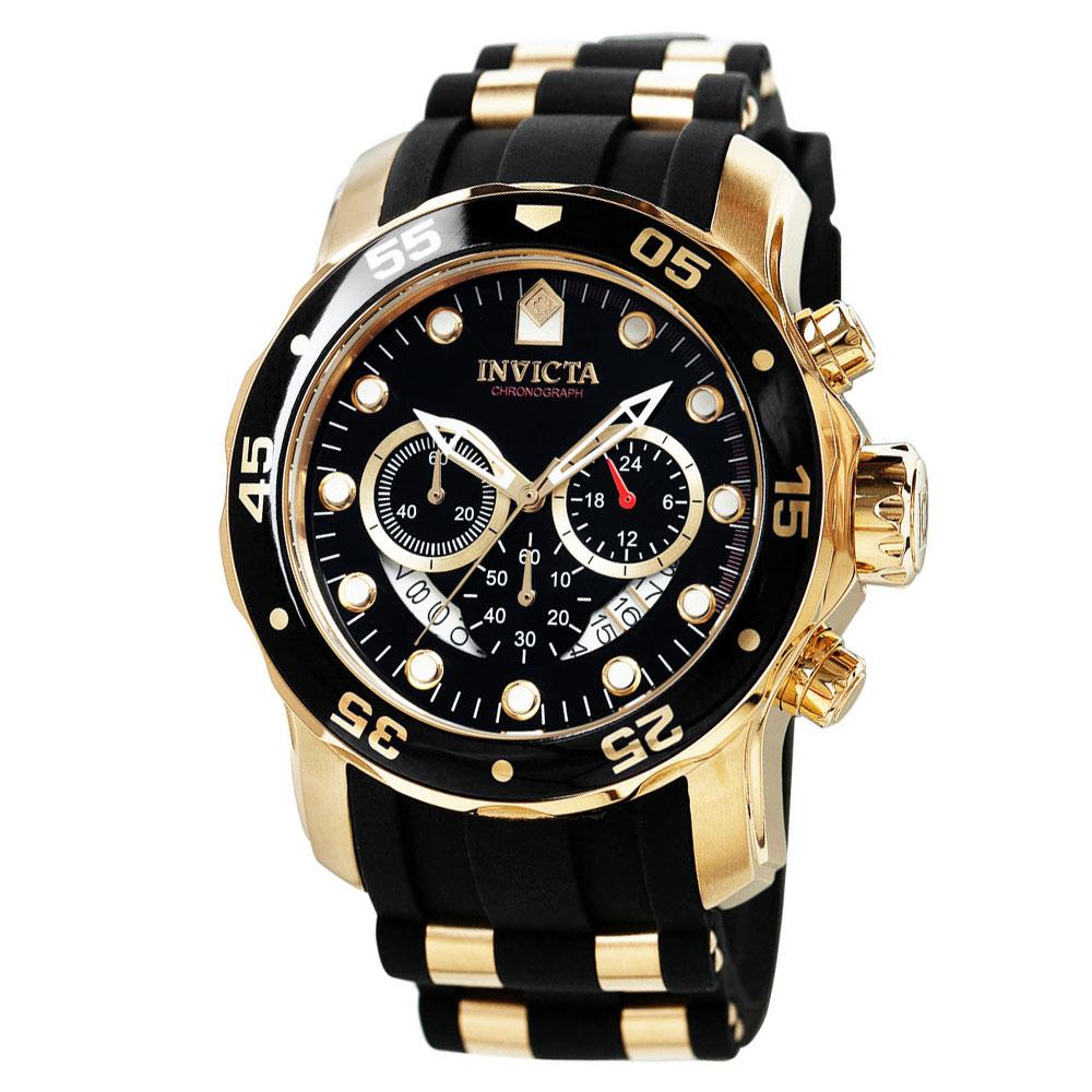 Inbigta Pro Diver Collection Men'S Chronograph Large Size Urethane Wristwatch 21928