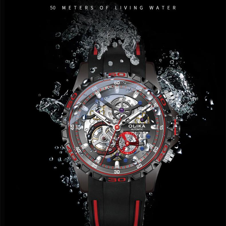 Новые роскошные мужские часы ТОП-бренда с коробкой, полностью автоматические полые модные водонепроницаемые светящиеся мужские механические часы