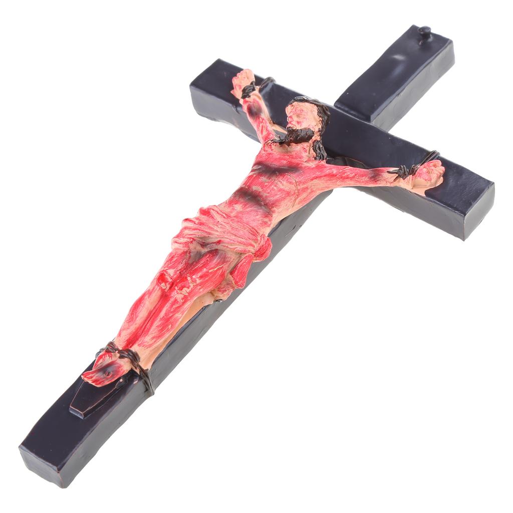 Церковные реликвии Фигурки Распятие Иисус Христос на подставке Крест Настенное распятие Антикварное украшение для домашней часовни