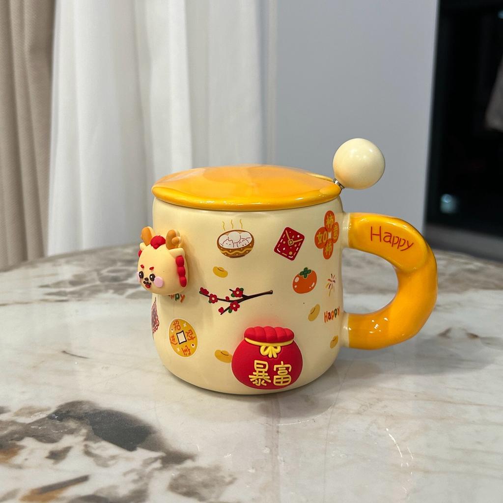 Подарок на Новый год для девочек Год Дракона Чашка Маленький подарок для лучших друзей Подруга Практичная чашка для воды Креативная подарочная коробка Кружка