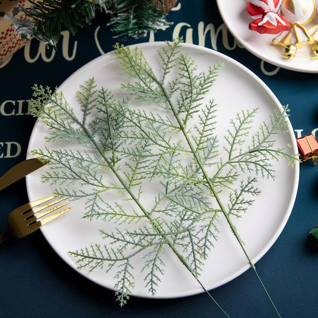 5/10/20 шт. Рождественские искусственные ветки сосны, имитация зеленых растений, венок своими руками, искусственные сосновые листья, украшение для новогодней вечеринки