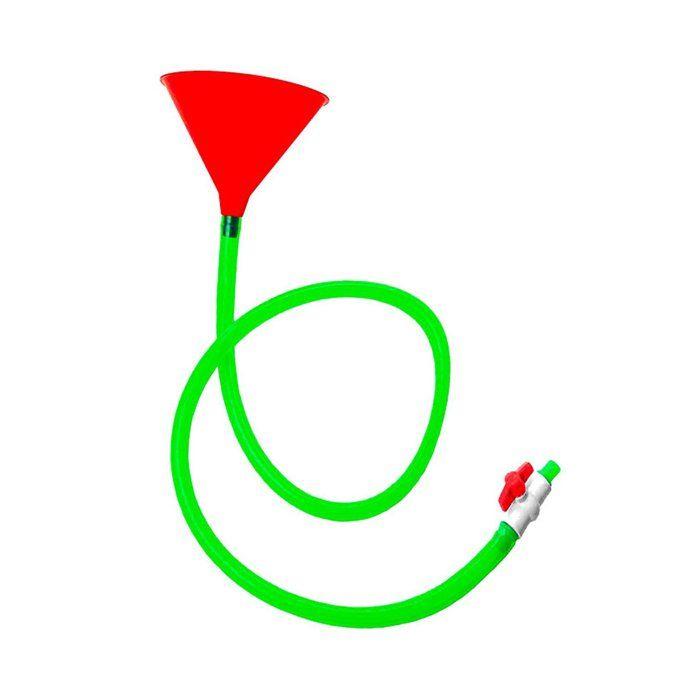 Entonnoir à boisson - ORIGINAL CUP - Rouge - Tuyau transparent vert - Vanne d'arrêt