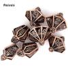 7 Pcs Copper Flame Metal Dice Hollow Metal Polyhedral Dice Set Suitable for Role-Playing RPG  Board Game Card Game