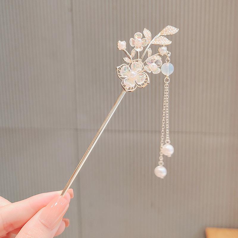 Ландыш древний стиль walking hairpin высокая чувственность классический жемчуг hanfu hairpin hairpin лето cheongsam disc hair hairpin