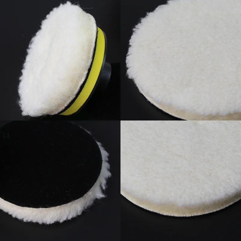 5 шт. 7/6/5/4/3 дюйма Полировальный круг для вощения и полировки автомобиля, Набор для полировки автомобиля с разъемом для дрели M10/M14, Уход за лакокрасочным покрытием автомобиля