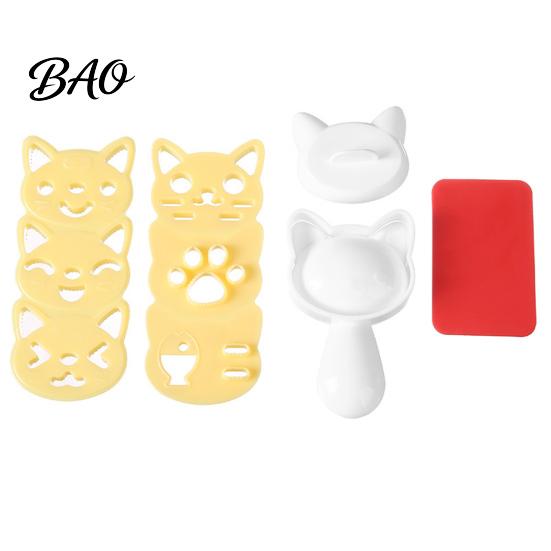 Onigiri Press Tool Rice Ball Molds Kit, Cartoon Bear/Cat/Dog/Panda Shape Maker, Mold for Kids Food Grade Plastic Sushi Bento Lunch Box Picnic Shaping
