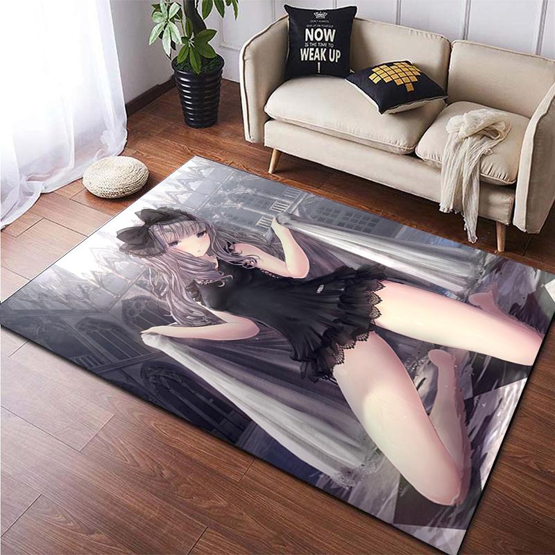 Сексуальный аниме-девушка с принтом, креативный узор, нескользящий ковер на заказ, гостиная, спальня, игровая комната, комната для просмотра фильмов