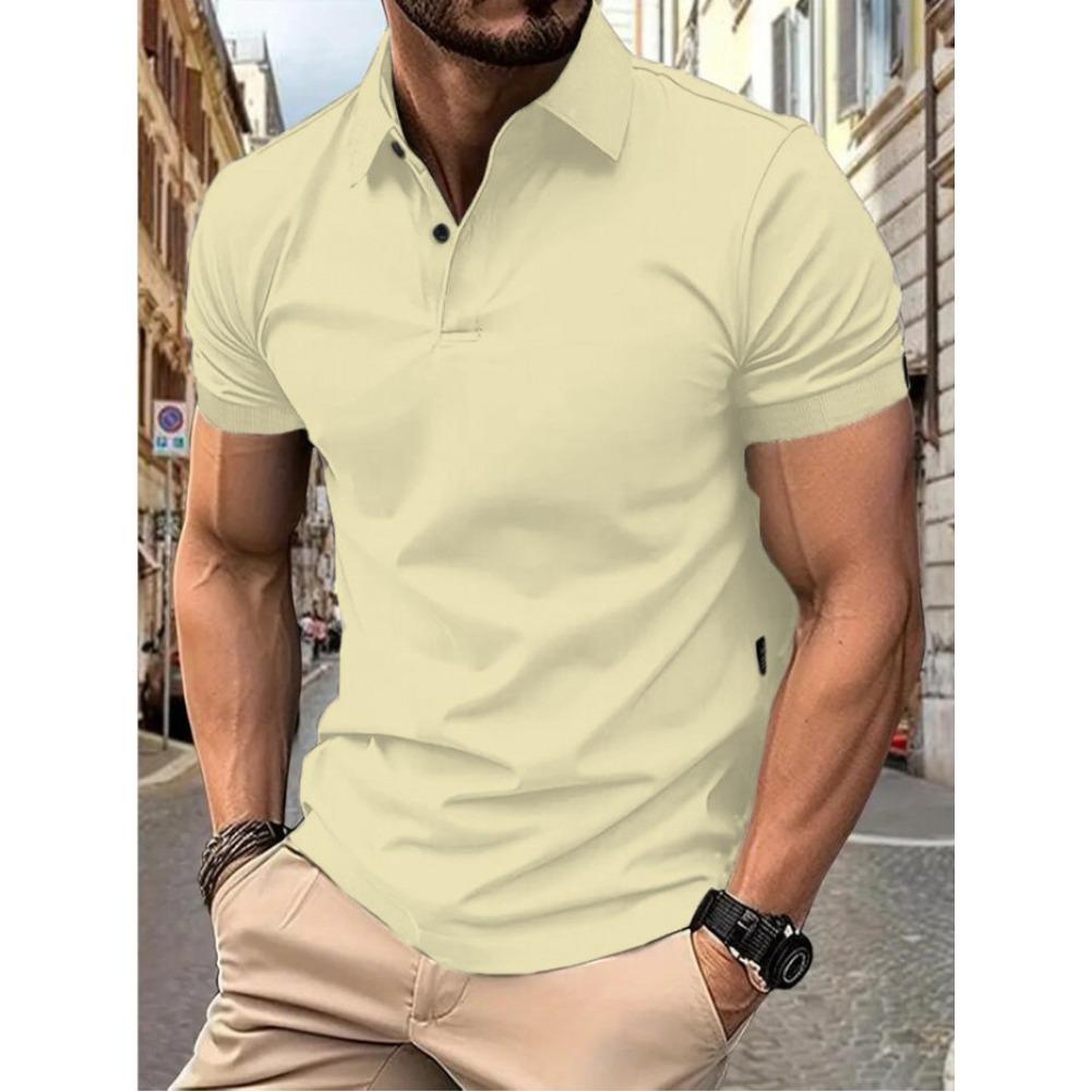 Мужская модная летняя футболка-поло, повседневная дышащая футболка с воротником с лацканами и короткими рукавами, удобная спортивная футболка Yasheng